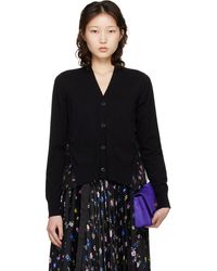 Sacai - Floral Print Cotton Knit Cardigan - Lyst