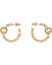 Ferragamo - Twisted Chain Gancini Hoop Earrings - Lyst