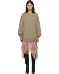DIESEL - Khaki & Sweatshirt Minidress - Lyst