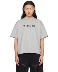 VTMNTS - T-shirt gris à image à logo - Lyst