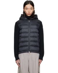 Moncler - Padded Wool Zip-Up Down Hoodie - Lyst