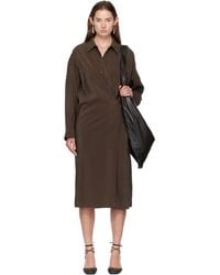 Lemaire - Straight Collar Twisted Midi Dress - Lyst
