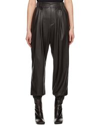 Issey Miyake - Brown Figure Faux-leather Trousers - Lyst