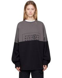 MM6 by Maison Martin Margiela - グレー& ロゴプリント スウェットシャツ - Lyst