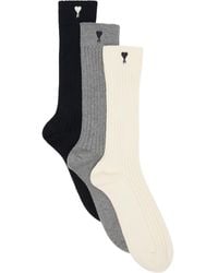 Ami Paris - Three-Pack Ami De Coeur Socks - Lyst