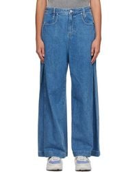 WOOYOUNGMI - Blue Wide Folding Jeans - Lyst