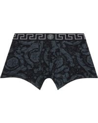 Versace - Printed Jacquard Cotton-Jersey Long Boxer Briefs - Lyst