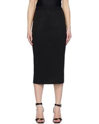 Versace Jeans Couture - Black Crystal-cut Midi Skirt - Lyst