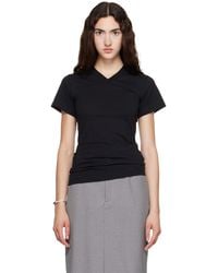 TOTEME - Wide-Ribbed V-Neck T-Shirt - Lyst