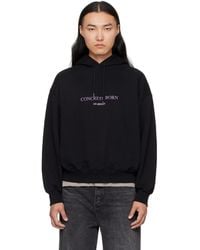 Han Kjobenhavn - Pull À Capuche Surdimensionné Noir À Logo - Lyst