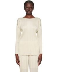 Pleats Please Issey Miyake - Beige Monthly Colors September Long Sleeve T-shirt - Lyst