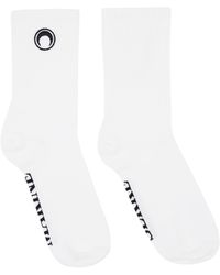 Marine Serre - Organic Cotton Rib Ankle Socks - Lyst