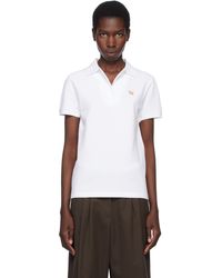 Maison Kitsuné - Polo Blanc À Écusson À Logo Baby Fox Et À Coupe Classique - Lyst