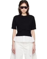 Sacai - Poplin Cotton Knit Sweater - Lyst