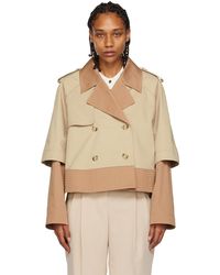 BOSS - Beige Double Breasted Jacket - Lyst