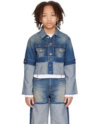 MM6 by Maison Martin Margiela - キッズ｜ブルー パネル デニムジャケット - Lyst