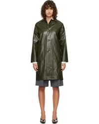 MM6 by Maison Margiela - Khaki Raglan Faux-Leather Coat - Lyst