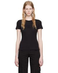 Blumarine - T-shirt noir à logo en verre taillé - Lyst