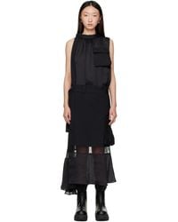 sacaiサカイ★オーバーレイヤー ミディアムワンピース Sacai オーバーレイヤー ミディアムワンピース ブラック | Lyst