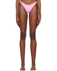 Gcds - Culotte de bikini rose à fermoir à logo - Lyst