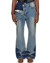 ANDERSSON BELL - Asymmetric Layered Wide-Leg Jeans - Lyst