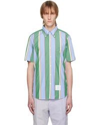 Thom Browne - Green Striped Shirt - Lyst