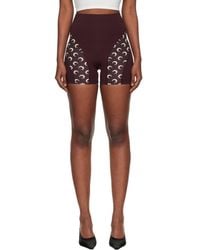 Marine Serre - Burgundy Athleisure Moon Insert Mini Shorts - Lyst