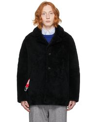 Army by Yves Salomon Shearling Buttoned Jacket - Black