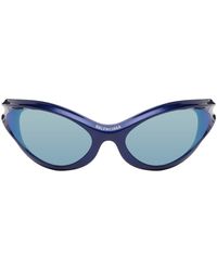 Balenciaga - Blue Dynamo Round Sunglasses - Lyst