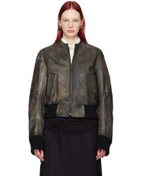 MM6 by Maison Martin Margiela - Faded Leather Jacket - Lyst