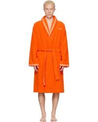 Versace - Cotton-terry Jacquard Bathrobe - Lyst