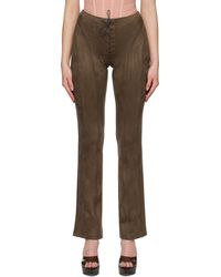 MISBHV ブラウン クラック フェイクレザー トラウザーズ ブラック | Lyst 