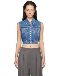 Alexander Wang - Cropped Trucker Denim Vest - Lyst