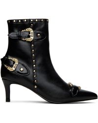 Versace - Ssense Exclusive Black Stud Ankle Boots - Lyst