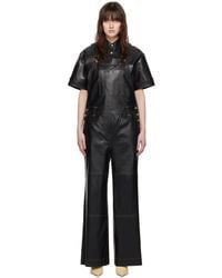Stand Studio - Vanna Faux-Leather Overalls - Lyst