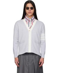 Thom Browne - Crest Intarsia Jacquard 4-Bar Rugby Fit Cardigan - Lyst