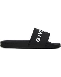 Givenchy - Sandales à enfiler noires à logos - Lyst
