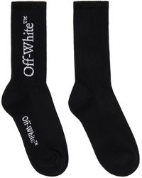 Off-White c/o Virgil Abloh - Off- chaussettes hauteur mollet noires à logos - Lyst
