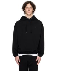 BOSS - Pull À Capuche Décontracté Noir En Coton Mercerisé - Lyst