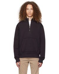 BOSS - Black Half-zip Sweater - Lyst