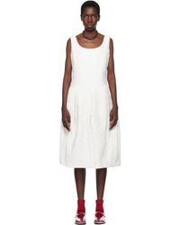 Comme des Garçons - Robe Midi Blanche À Motif Fleuri En Jacquard Et À Ourlet Bouffant - Lyst