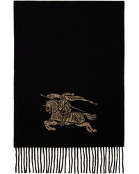 Burberry - タン＆ブラック Ekd リバーシブル カシミヤ マフラー - Lyst