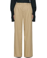 MM6 by Maison Martin Margiela - Beige Embroidered Trousers - Lyst