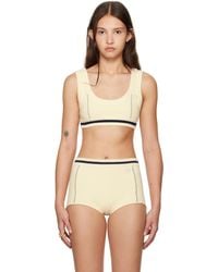 Ambush - Haut De Style Soutien-Gorge Blanc Cassé À Points De Surjet Contrastants - Lyst