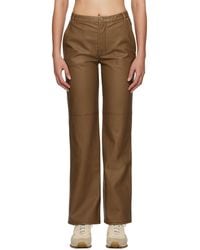 OPEN YY - Straight-Leg Faux-Leather Trousers - Lyst