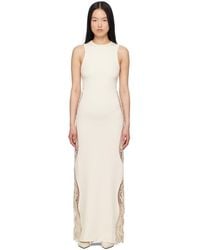 Jil Sander - Off- Lace Panel Maxi Dress - Lyst