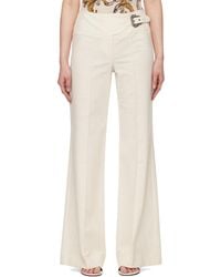 Versace Jeans Couture - Off- Baroque Buckle Trousers - Lyst