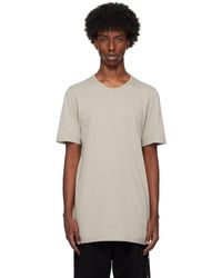 Rick Owens - T-Shirt Blanc Cassé À Couture Horizontale Aux Épaules - Lyst