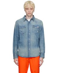 Polo Ralph Lauren - Blue Distressed Denim Shirt - Lyst