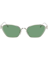 Loewe - Silver Anagram Hexagonal Cat-eye Sunglasses - Lyst